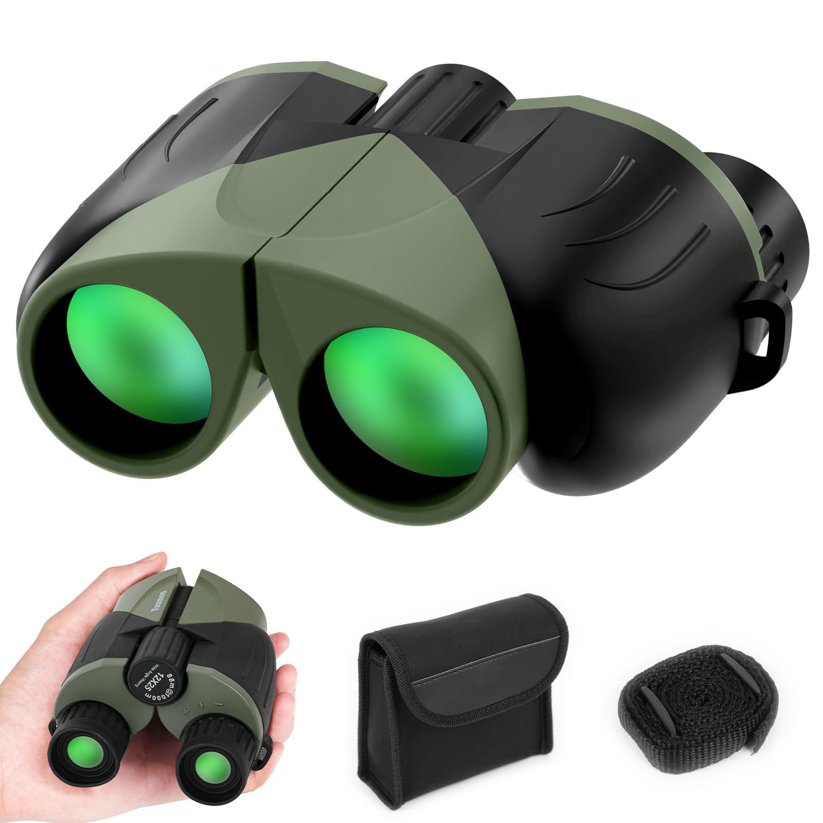 YAOARA Binoculars for Bird Watching, 12x25 Compact Binoculars for Adults, High Power Waterproof Binocular with Large View Clear Low Light Vision, Small Binoculars for Kids Hunting Travel Hiking Concerts,Toy telescopes YAOARA Binoculars for Bird Watching, 12x25 Compact Binoculars for Adults, High Power Waterproof Binocular with Large View Clear Low Light Vision, Small Binoculars for Kids Hunting Travel Hiking Concerts,Toy telescopes